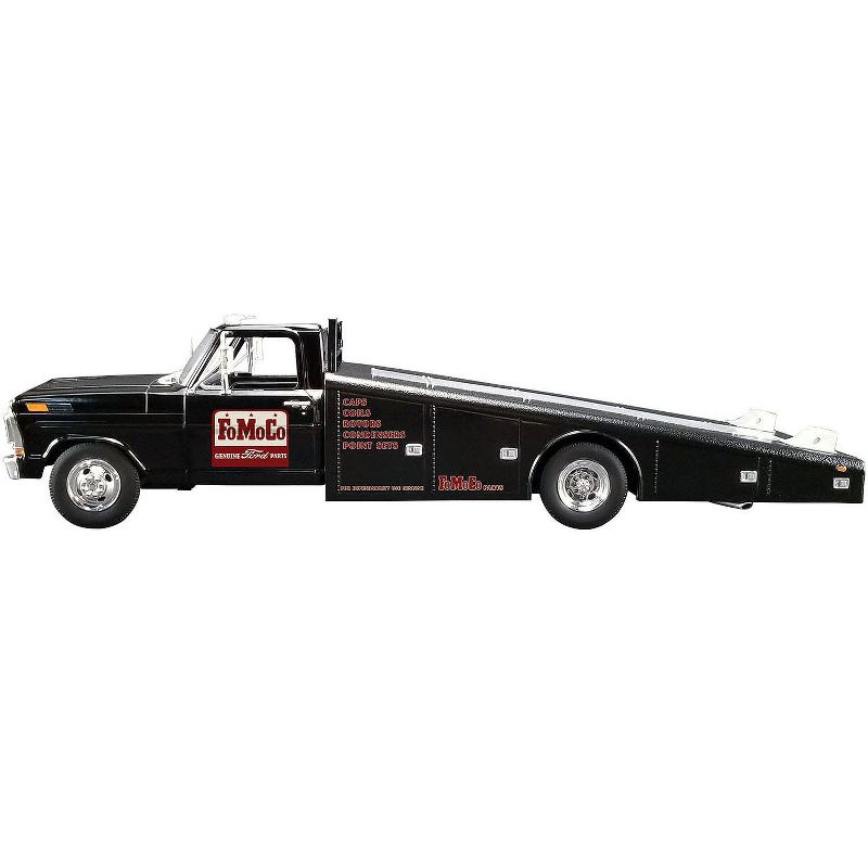 1970 Ford F-350 Ramp Truck "FoMoCo Parts" Black 1/18 Diecast Model Car by ACME