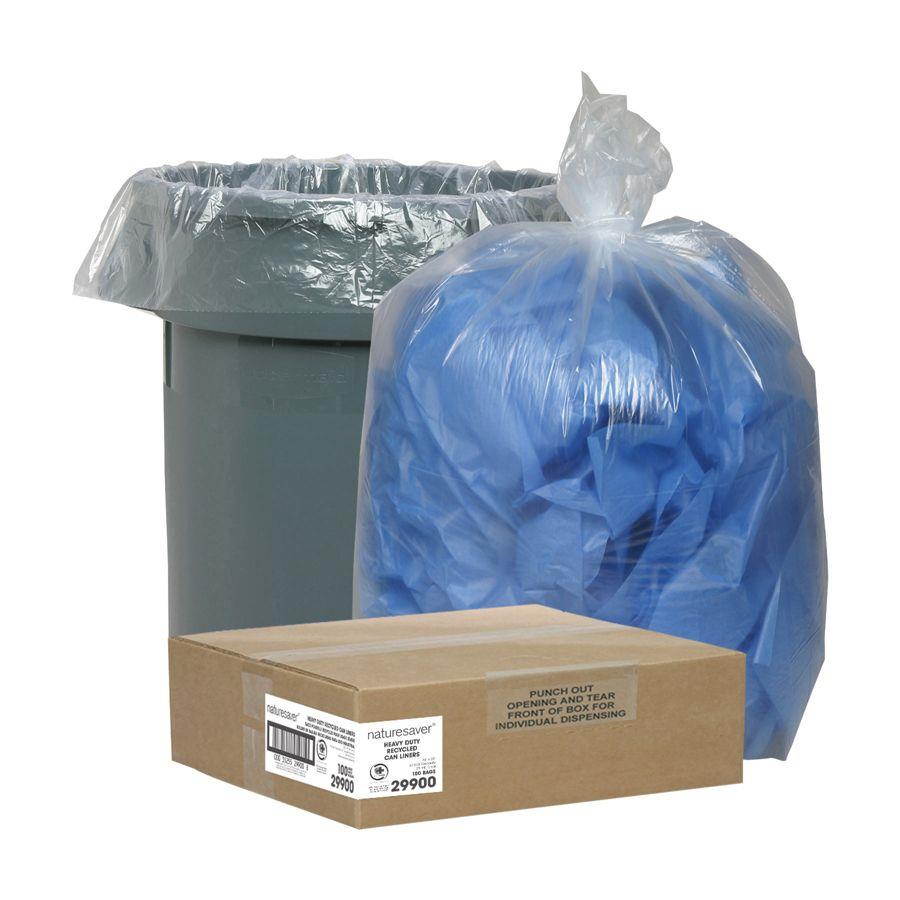 Nature Saver Trash Can Liners Rcycld 33 Gal 1.25mil 33"x39" 100/BX CL 29900