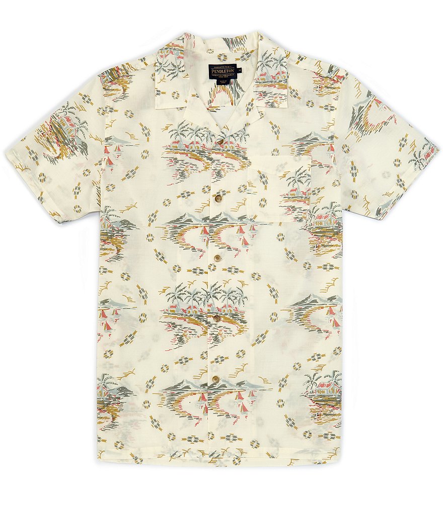 Pendleton Aloha Vintage Island Print Short-Sleeve Woven Shirt