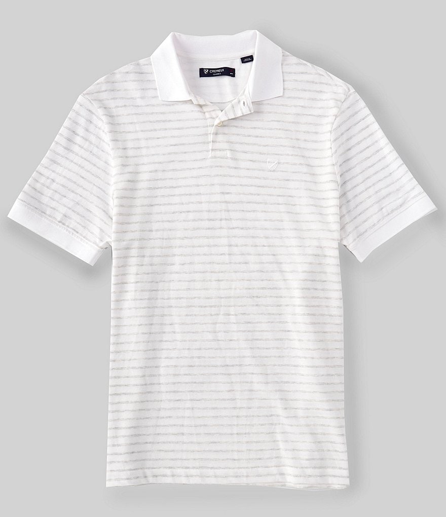 Cremieux Slub Stripe Pique Short-Sleeve Polo Shirt