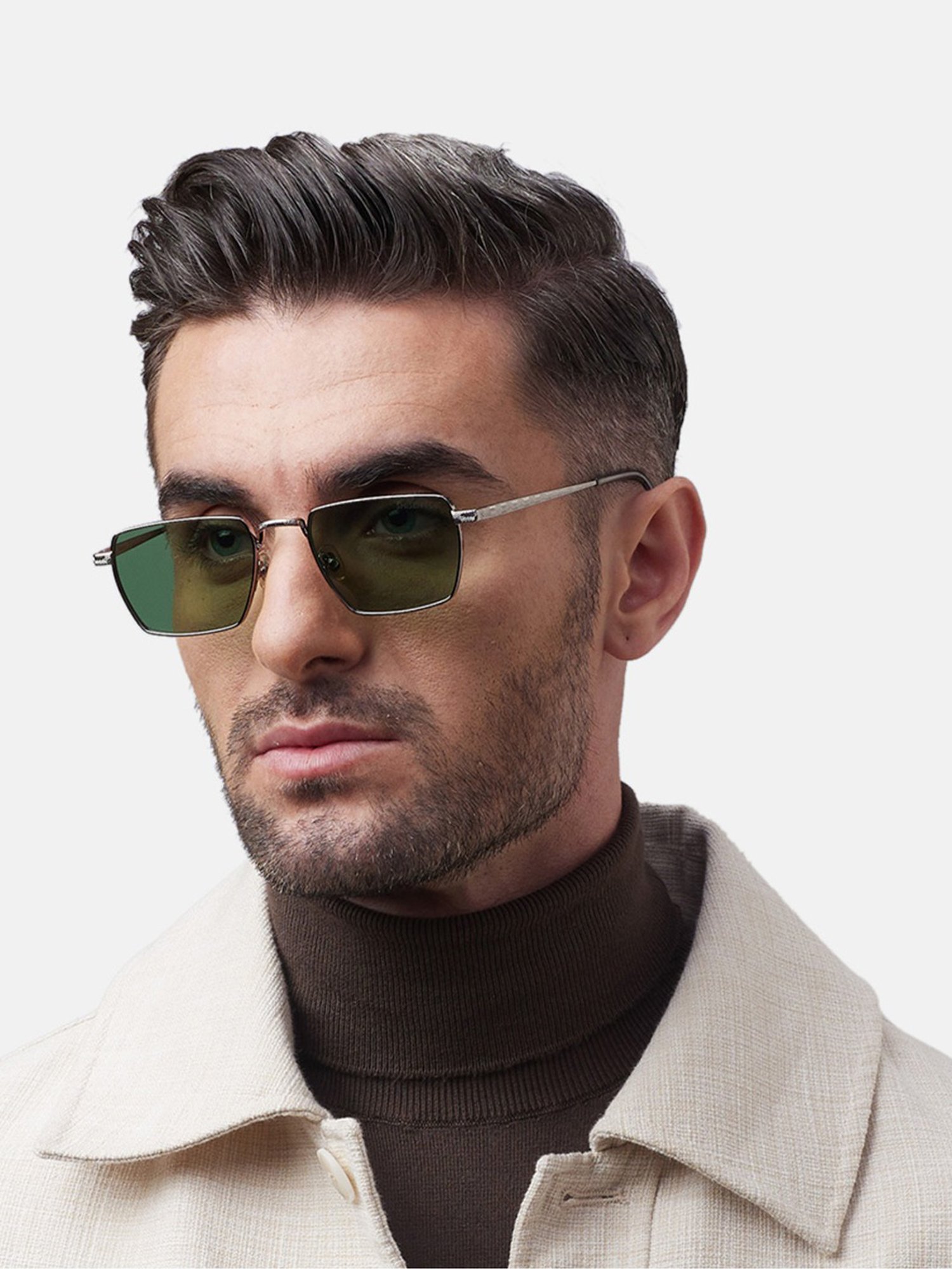 Shisen Fox Raion Gun-Light Green Unisex UV Protection Sunglasses -53 mm