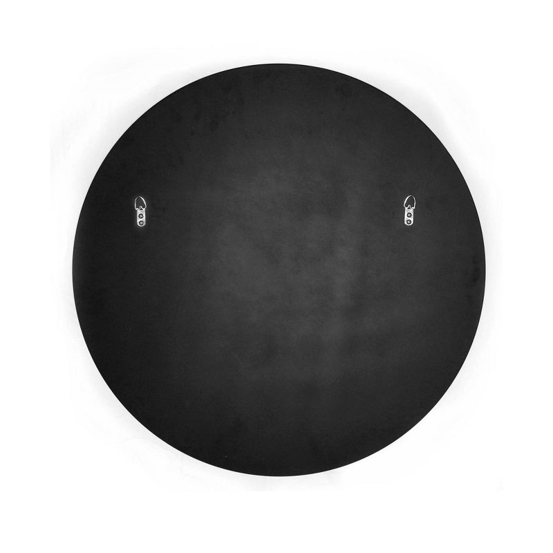 24" Westport Round Frameless Beveled Glass Wall Mirror Silver - Alpine Art & Mirror