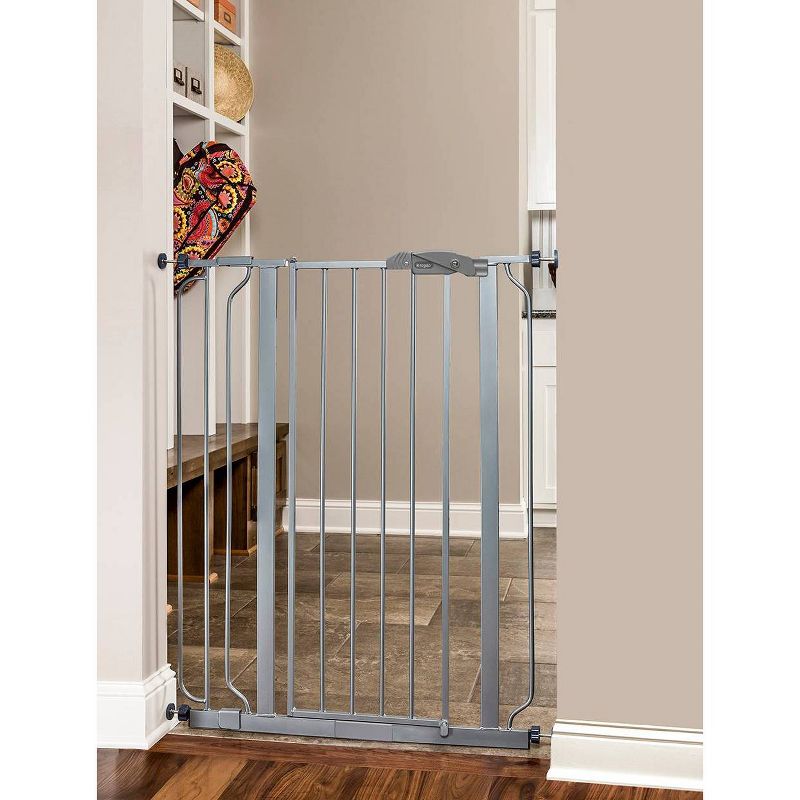 Regalo Extra Tall Easy Step Metal Walk Through Baby Gate - Platinum