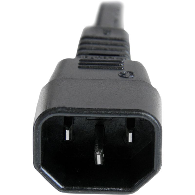 StarTech.com 3 ft 14 AWG Computer Power Cord - IEC C14 to IEC C15 - 3ft - IEC 60320 C14 - IEC 60320 C15 250V AC - 15A - Black