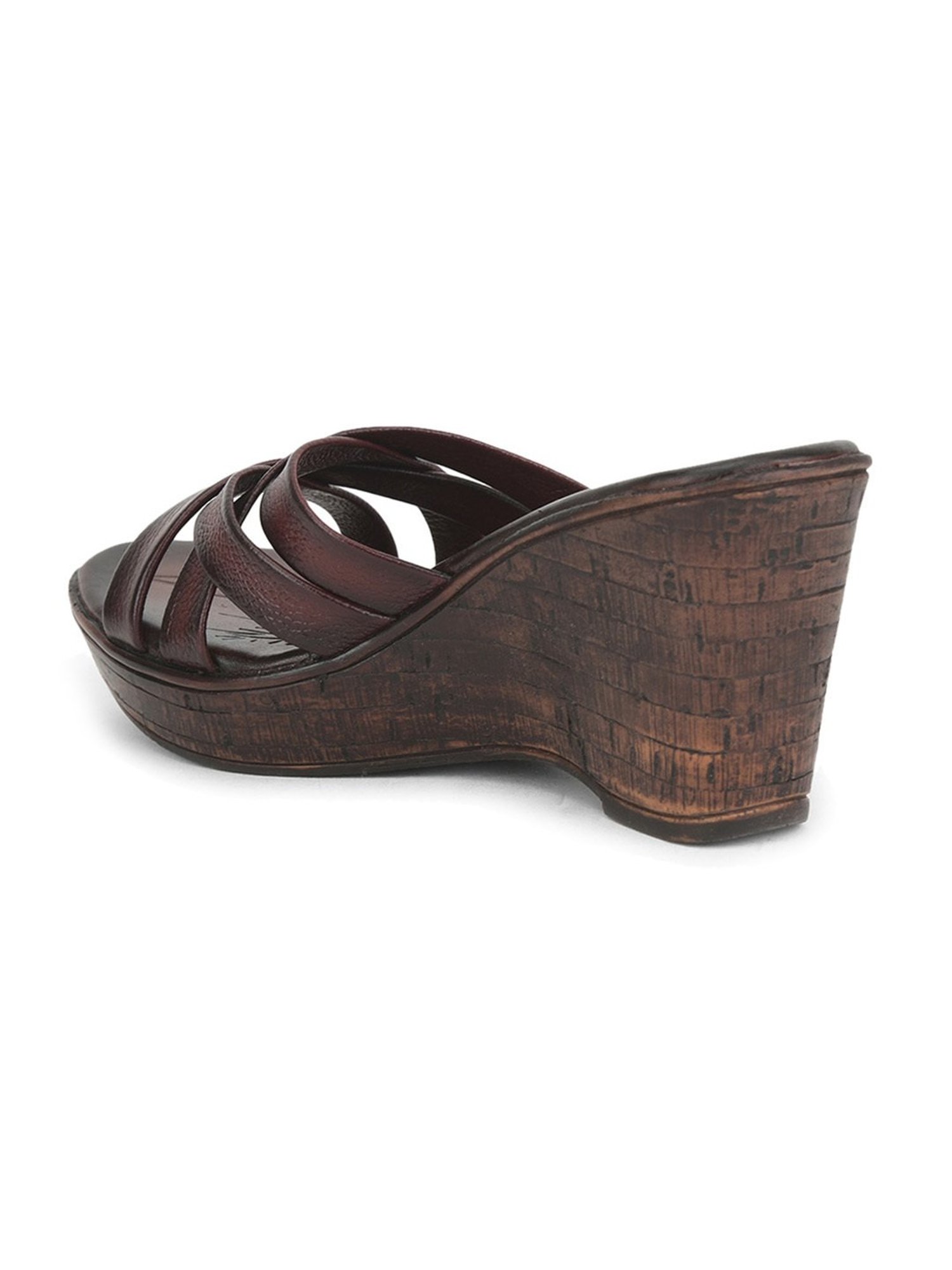 Healers by Liberty Women's TLO-12 Maroon Cross Strap Wedges