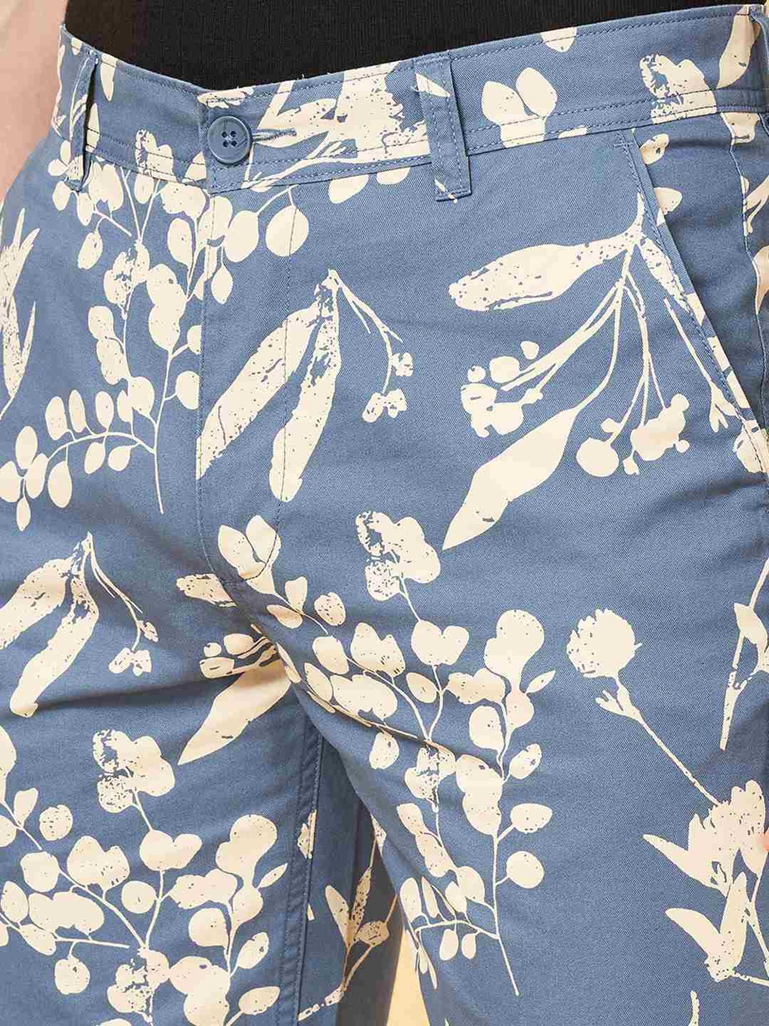 Urban Ranger By Pantaloons Deep Water Cotton Regular Fit Printed Shorts