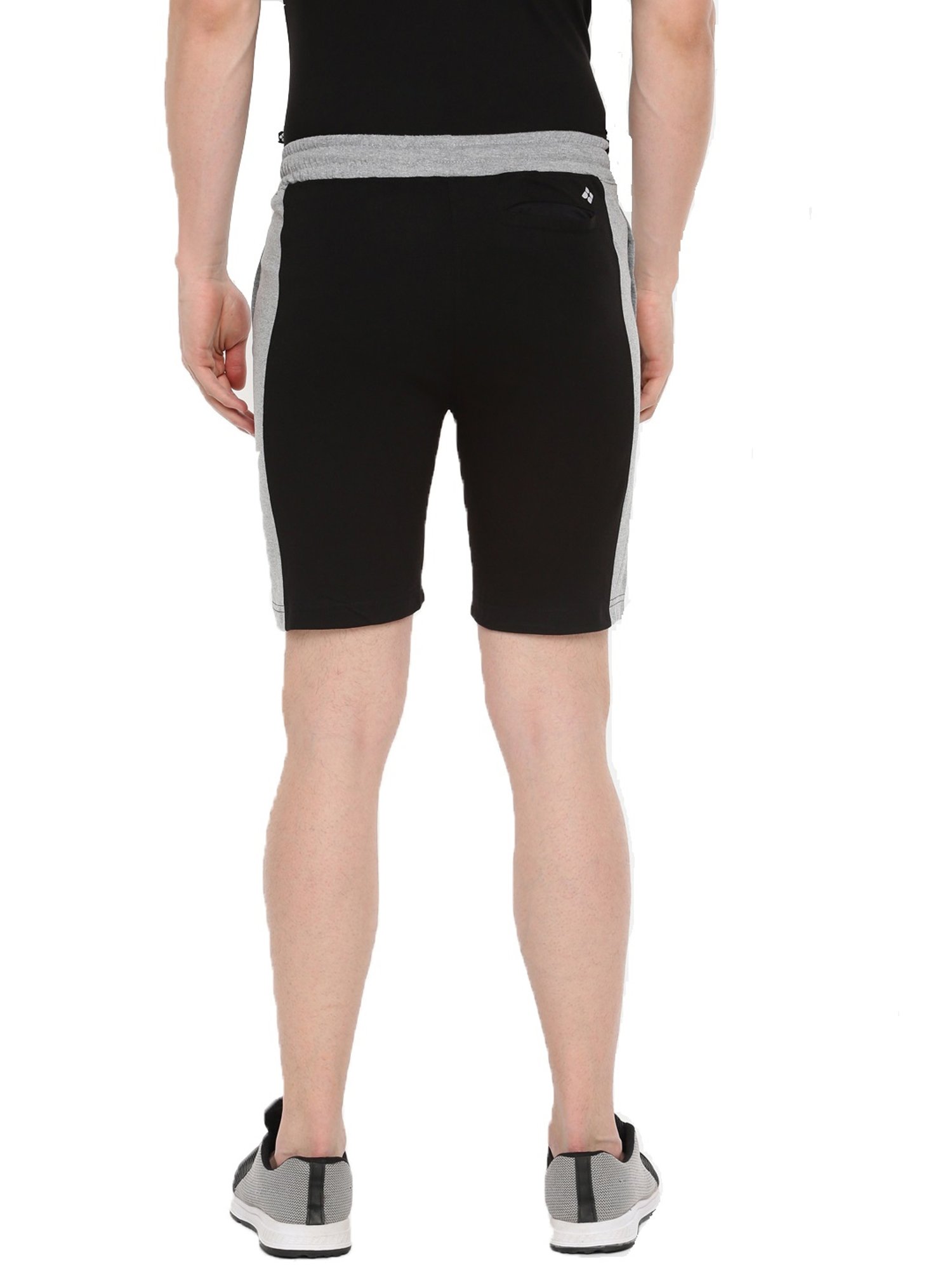 Dollar Black Cotton Regular Fit Colour Block Shorts