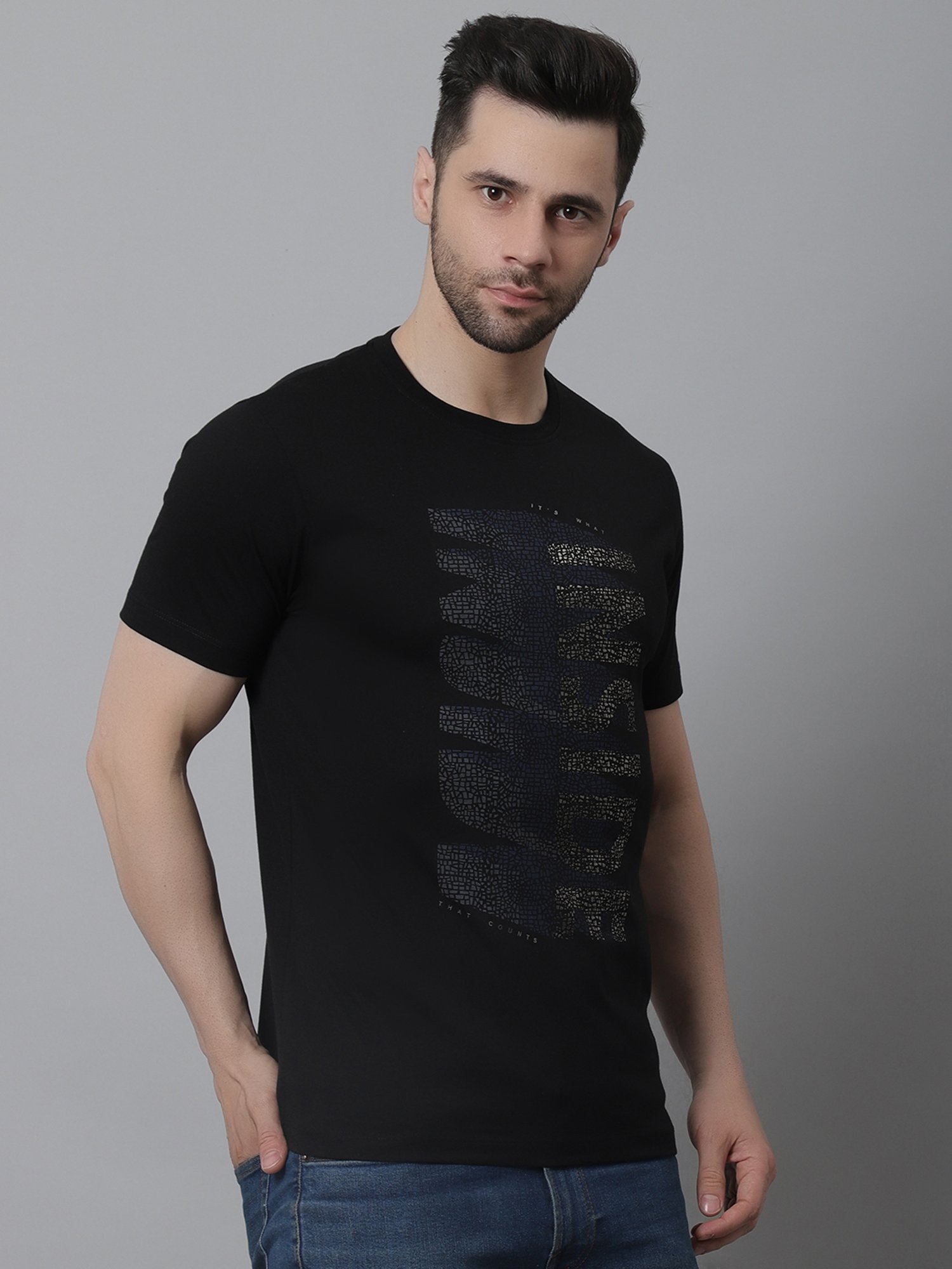 Venitian- Forbidden Clothing Black Slim Fit Printed T-Shirt