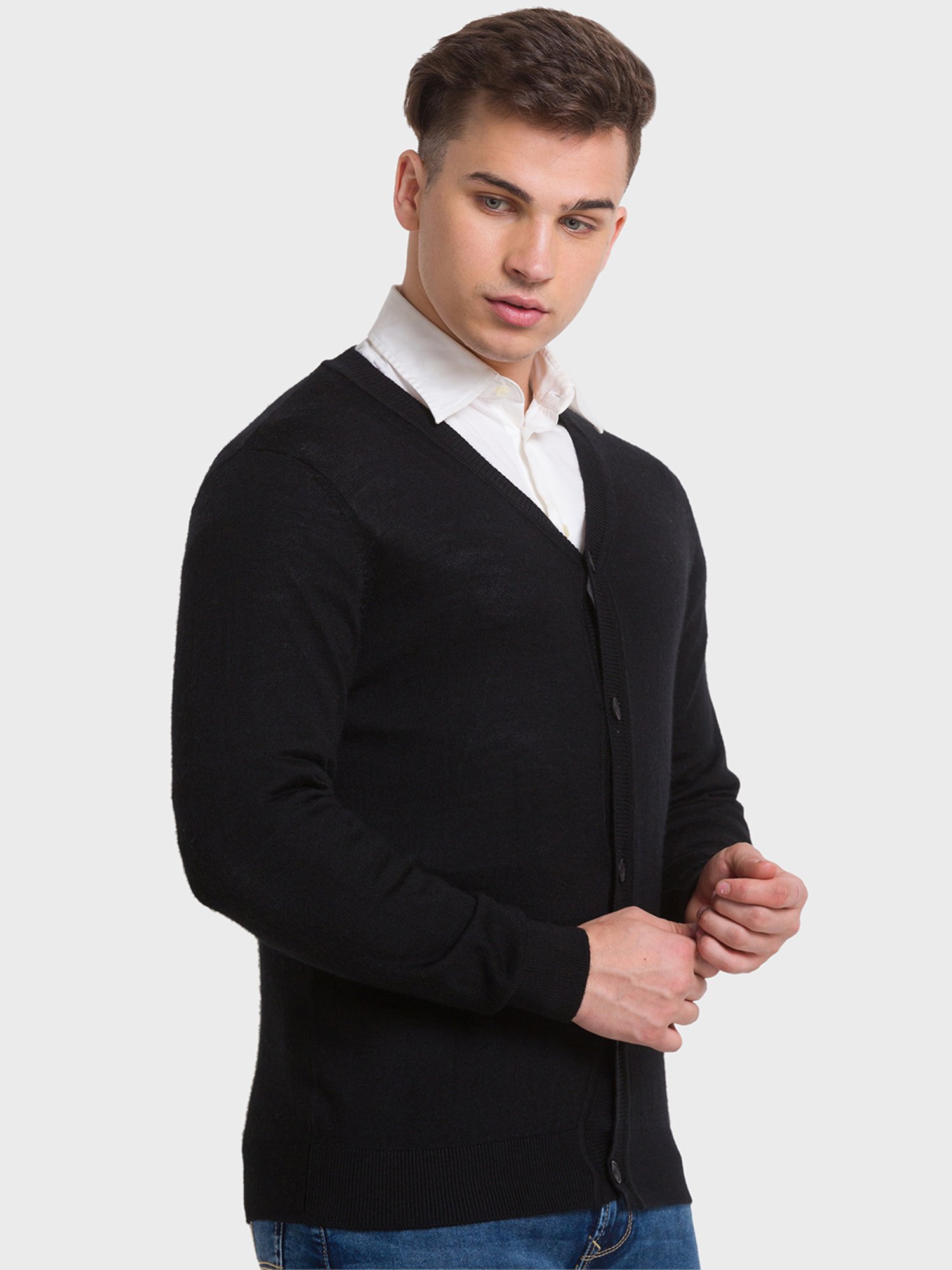 ColorPlus Black Tailored Fit Cardigan