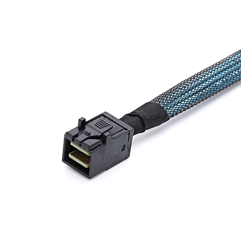 SFF8643 Internal Mini SAS HD to 4 29pin SFF8482 connectors with SAS 15pin Power Port 12GBS Cable 1M H0204