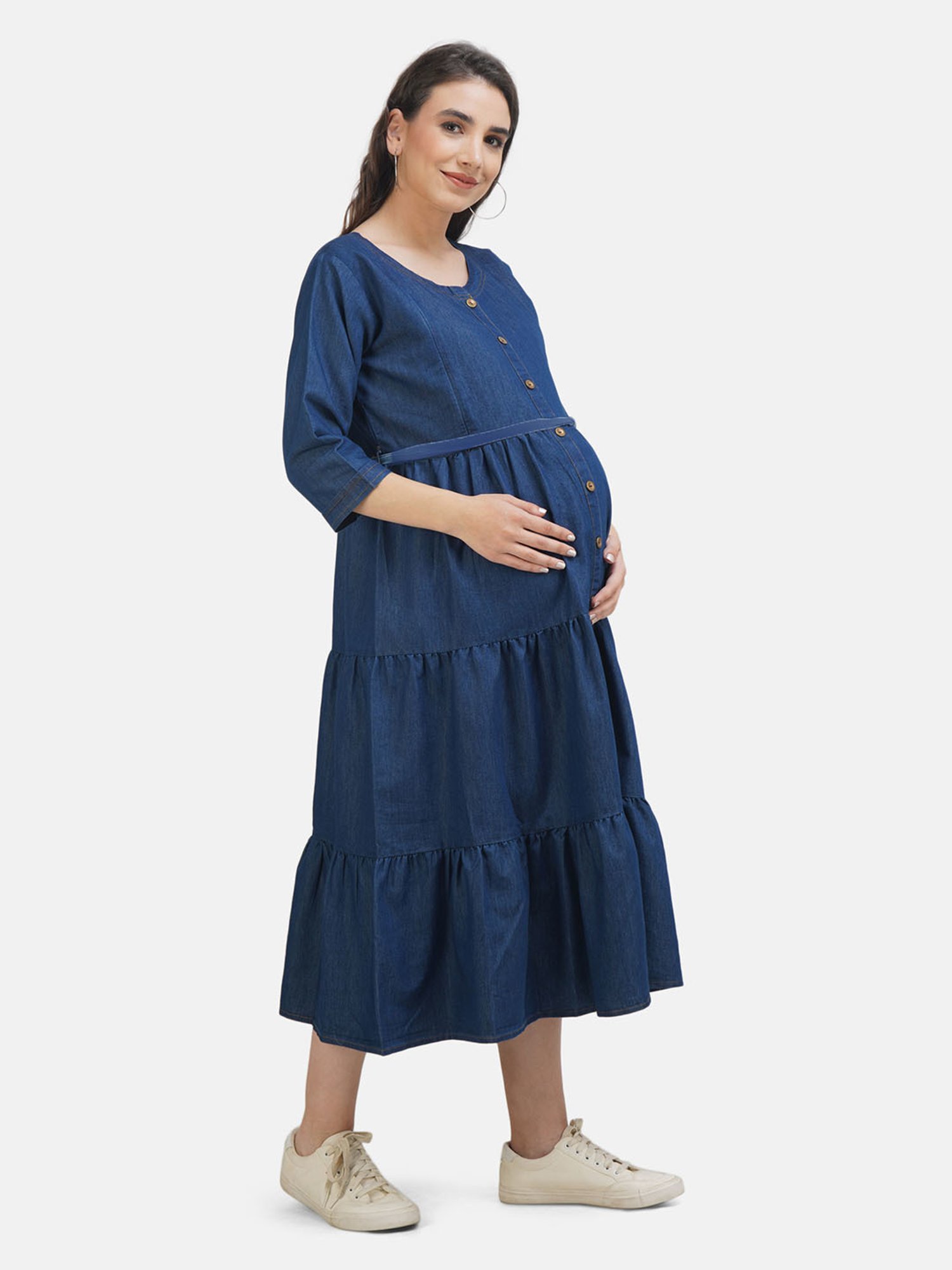 KOI SLEEPWEAR Blue Maternity Dress