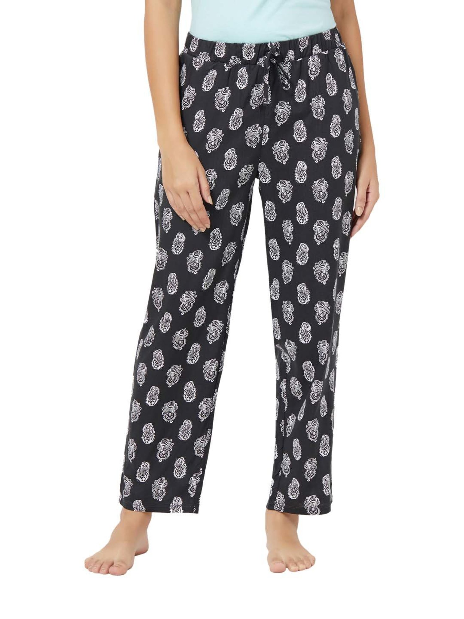 Soie Black & White Printed Pyjamas