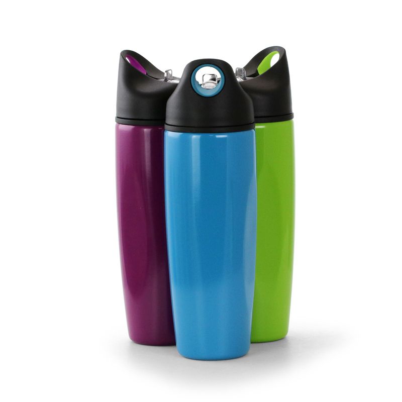 Gibson Home Bluewater 3 Piece 31 Ounce Stainless Steel Hydration Water Bottle Set