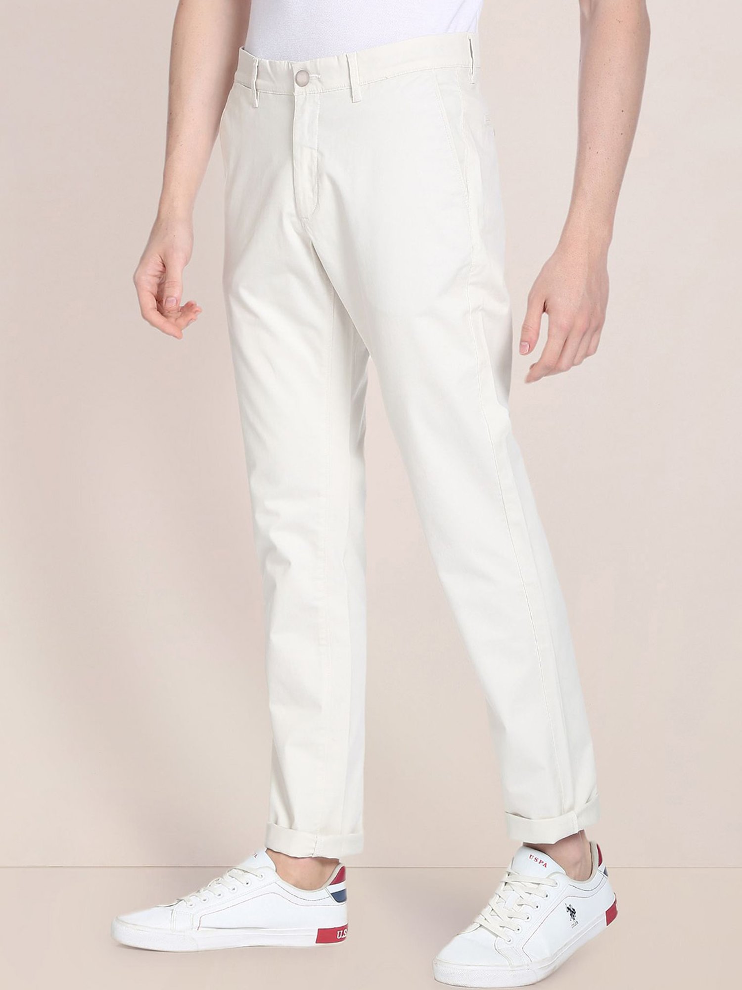 WES Casuals by Westside Olive Relaxed-Fit Mid-Rise Cotton Blend Joggers