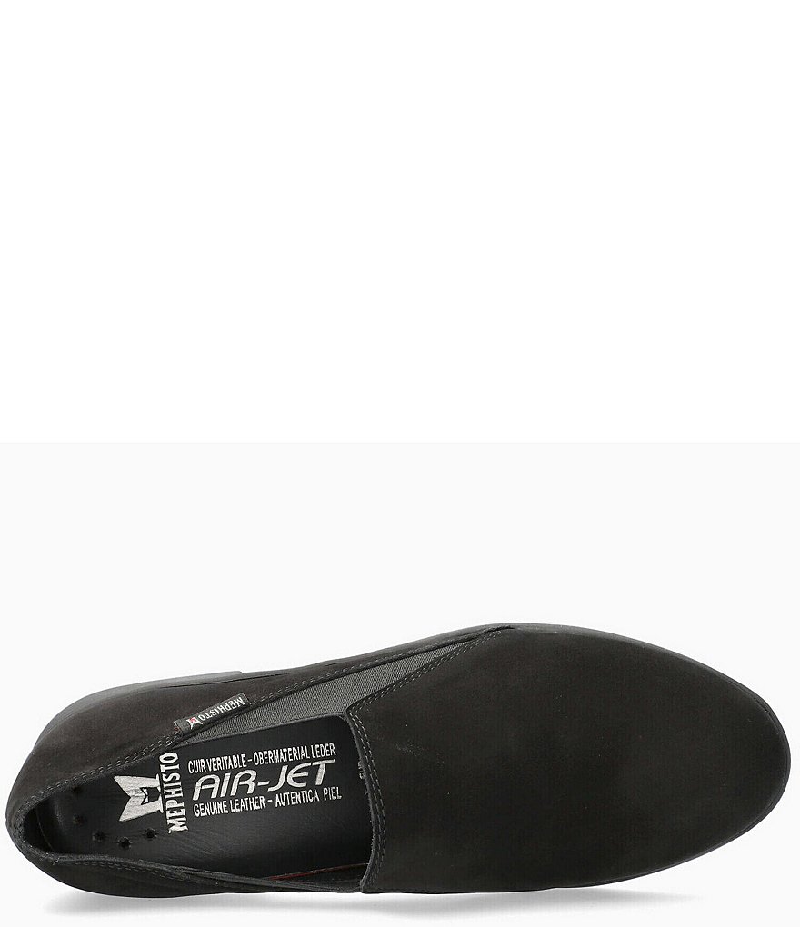 Mephisto Sirina Nubuck Leather Slip-On Block Heel Loafers