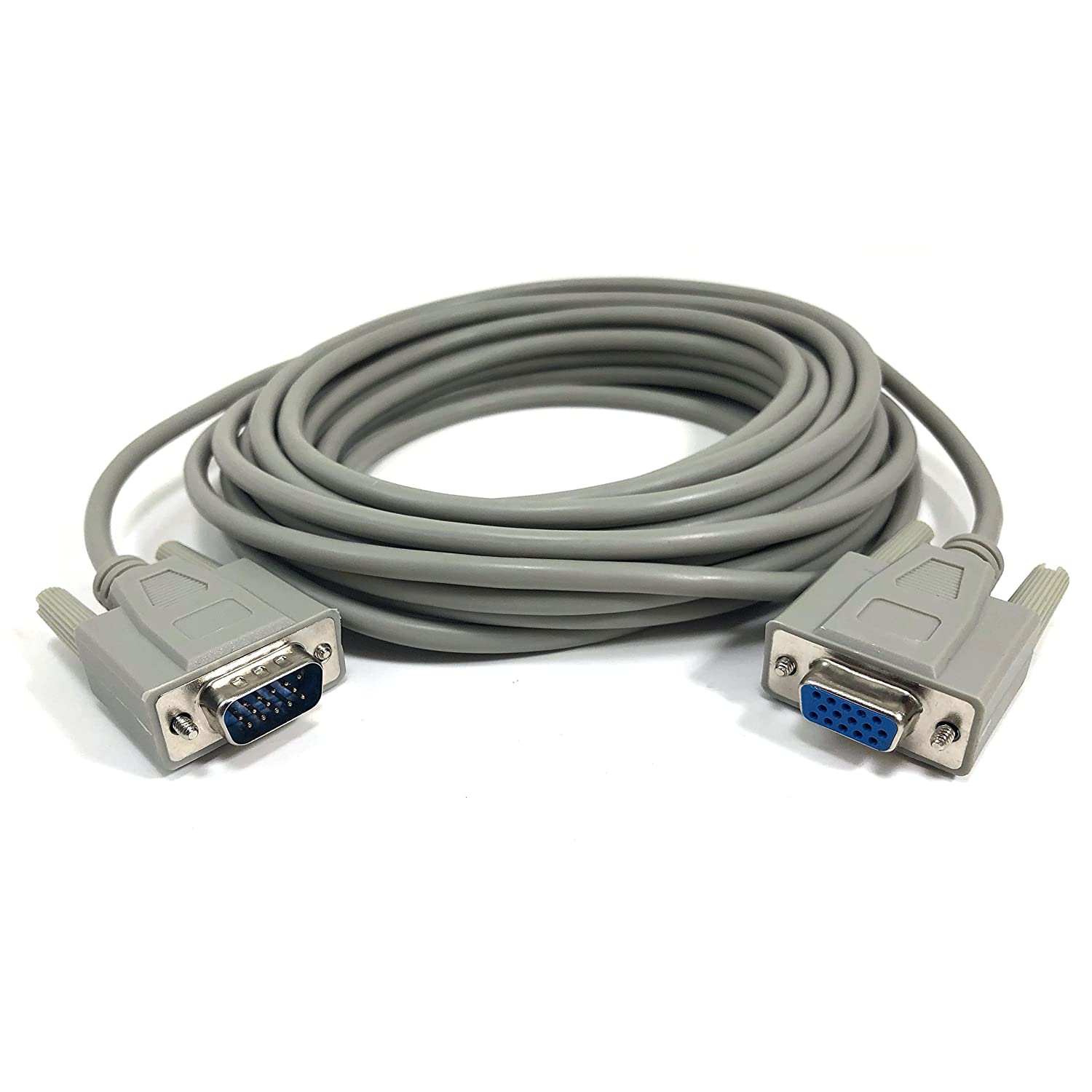 Micro Connectors, Inc. 25 feet  HD15 Male To Female SVGA 1024 x 768 Extension Cable (M05-110G)