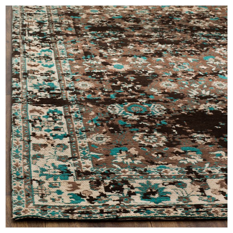 Teal/Beige Botanical Loomed Accent Rug - (3'X5') - Safavieh