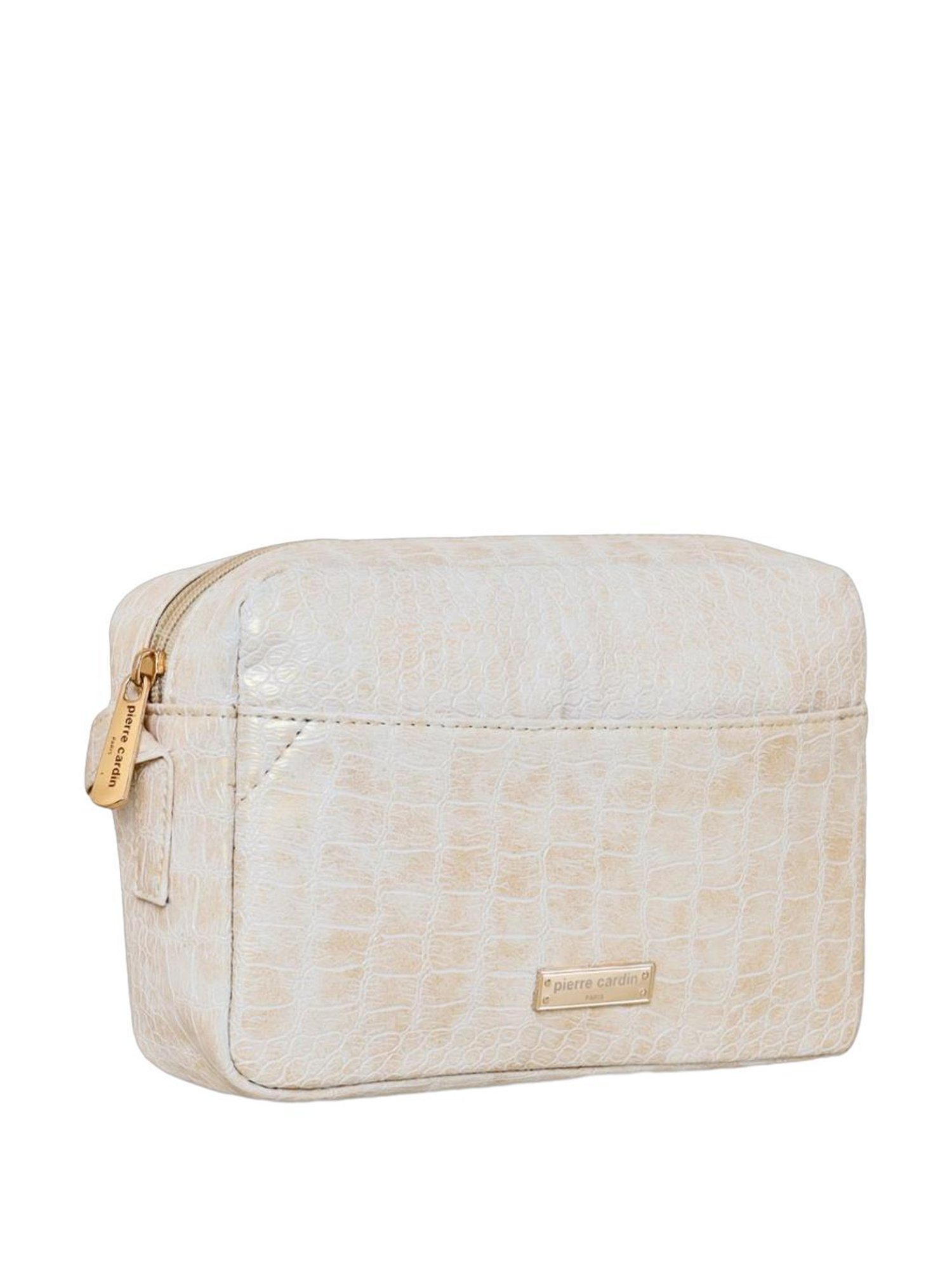 Pierre Cardin White Textured Sling Handbag