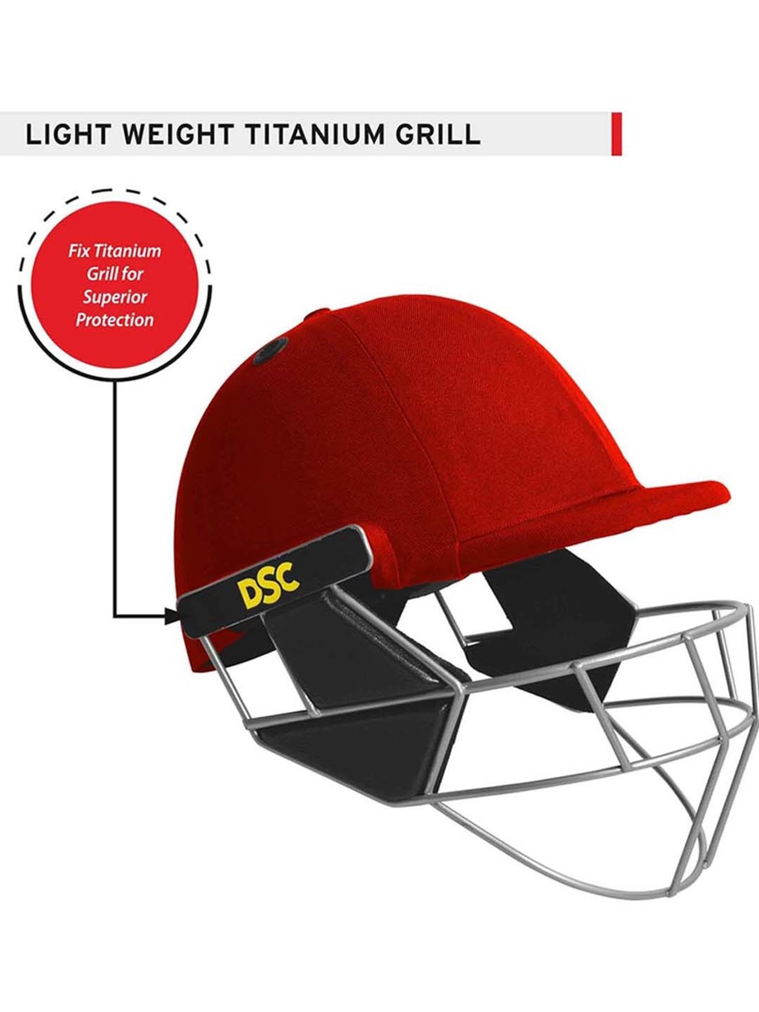 DSC Scud LITE Titanium Premium Cricket Helmet with Neck Guard Size - M