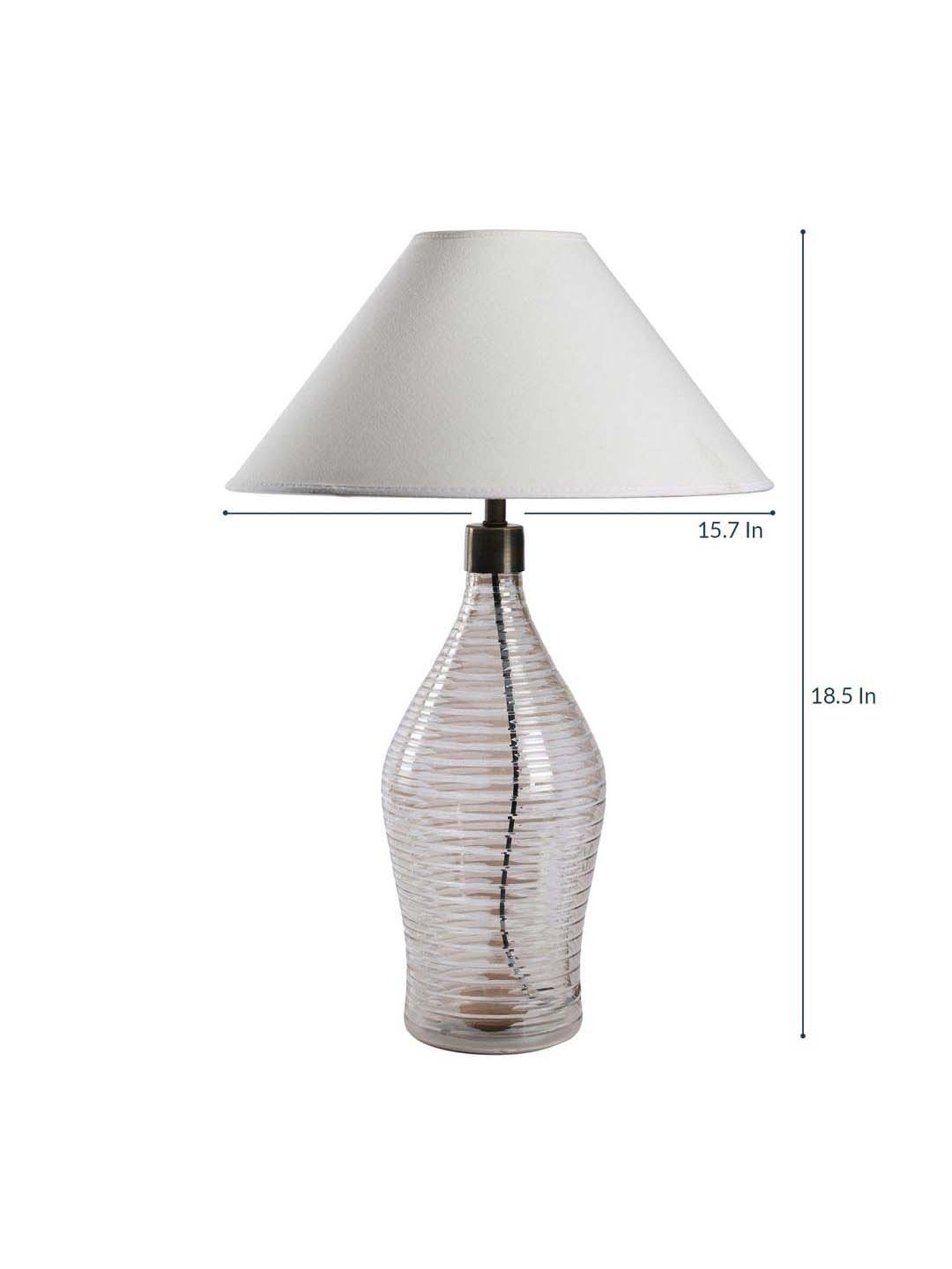 Kapoor E Illuminations White Whirlpool Rings Lustere Glass Table Lamp - Set of 1