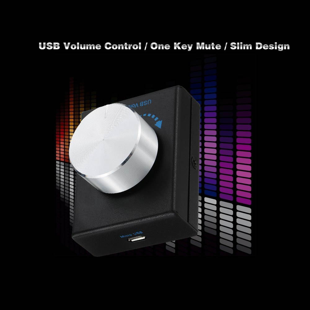 USB Volume Control Computer Speaker Audio Volume Controller Adjuster with One Key Mute Function