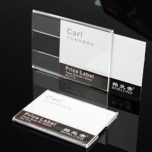 Airgoesin 20pcs Wall Mount Shelf Acrylic Sign Holder Price Card Tag Label Counter Top Stand Display with 3M Adhesive Tape Sticker