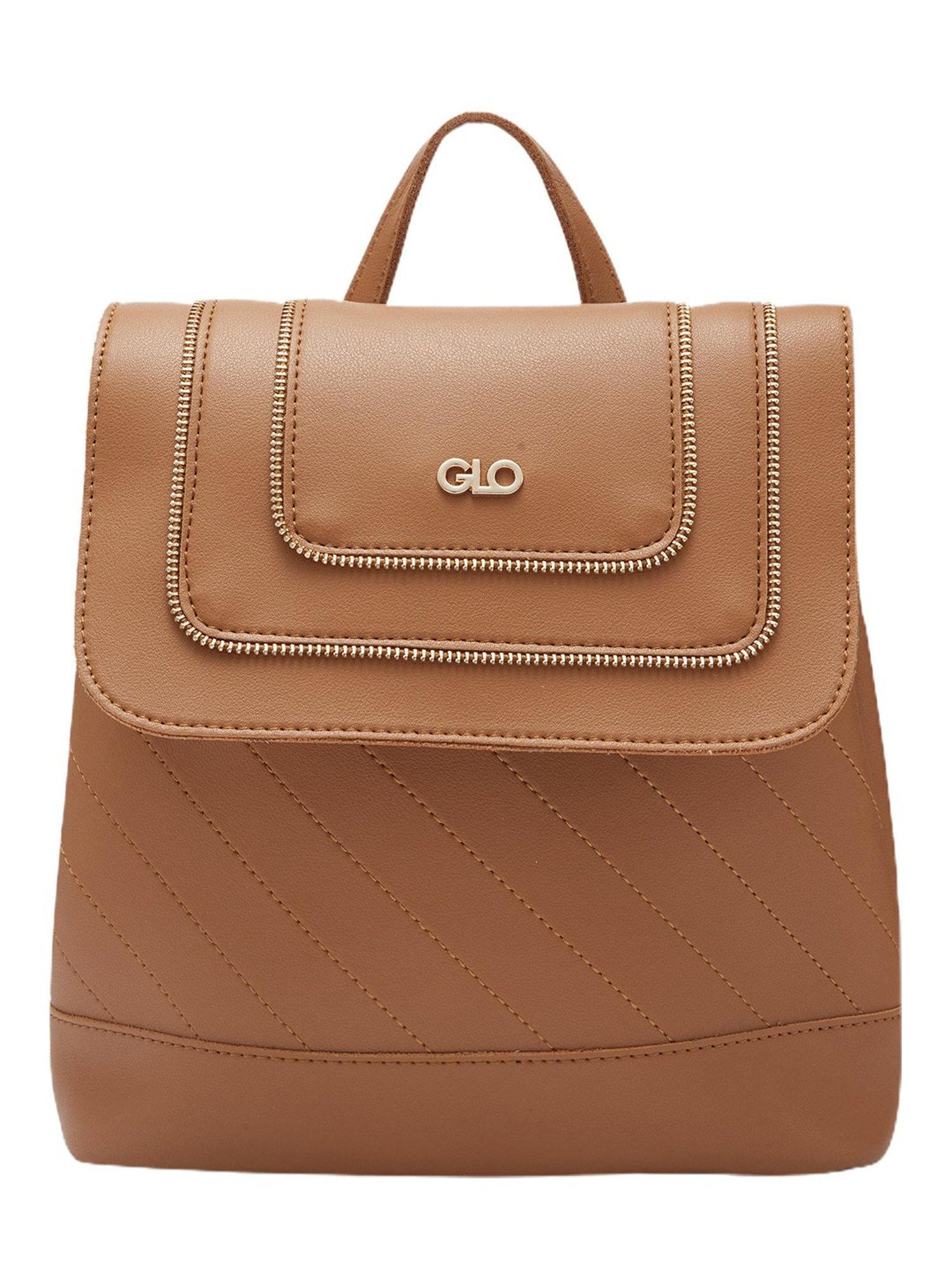 Globus Women Tan Solid Vegan Leather Backpack