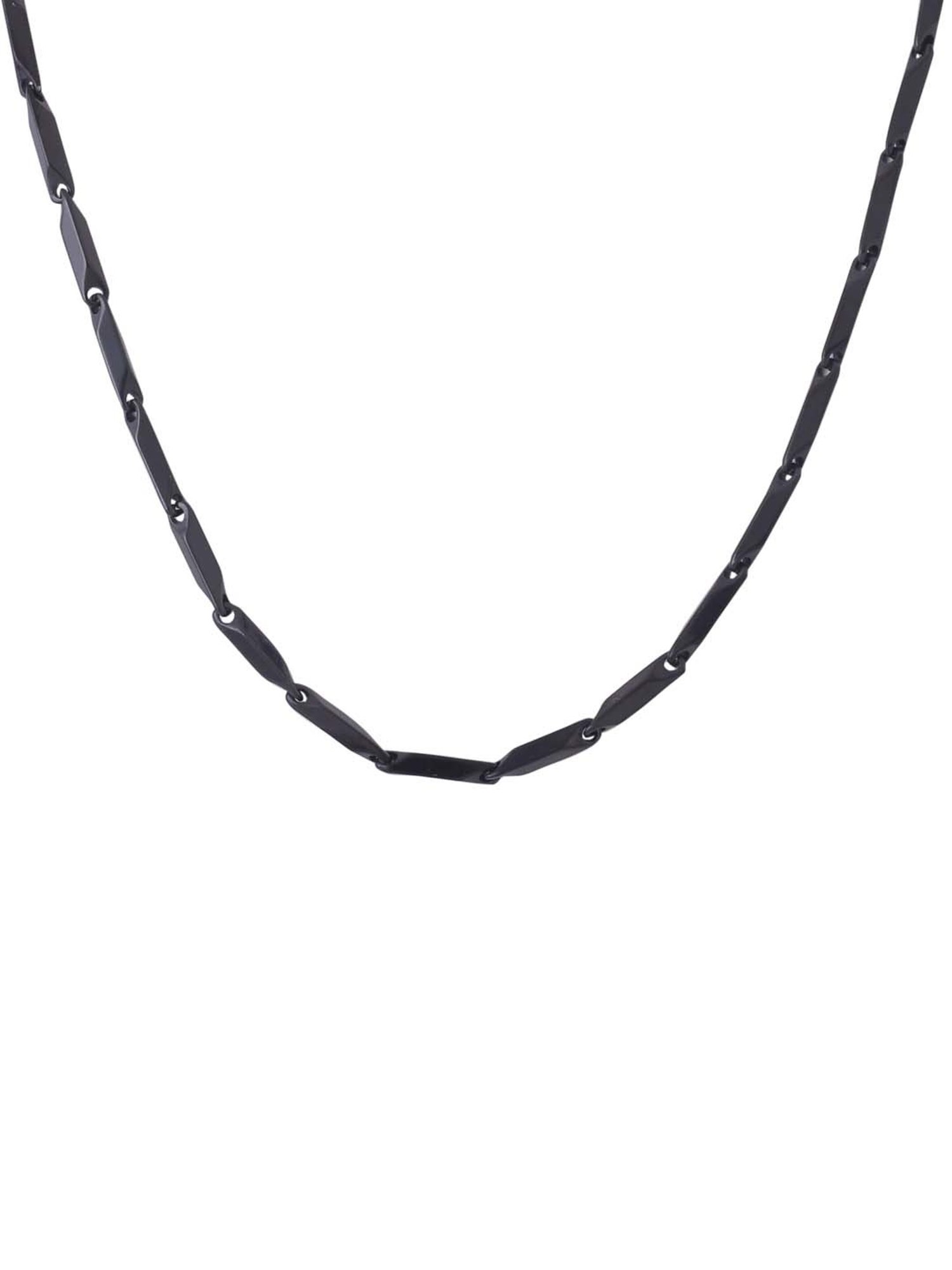 NVR Black -Toned Stainless Steel Rhodium Plated Chain for Men
