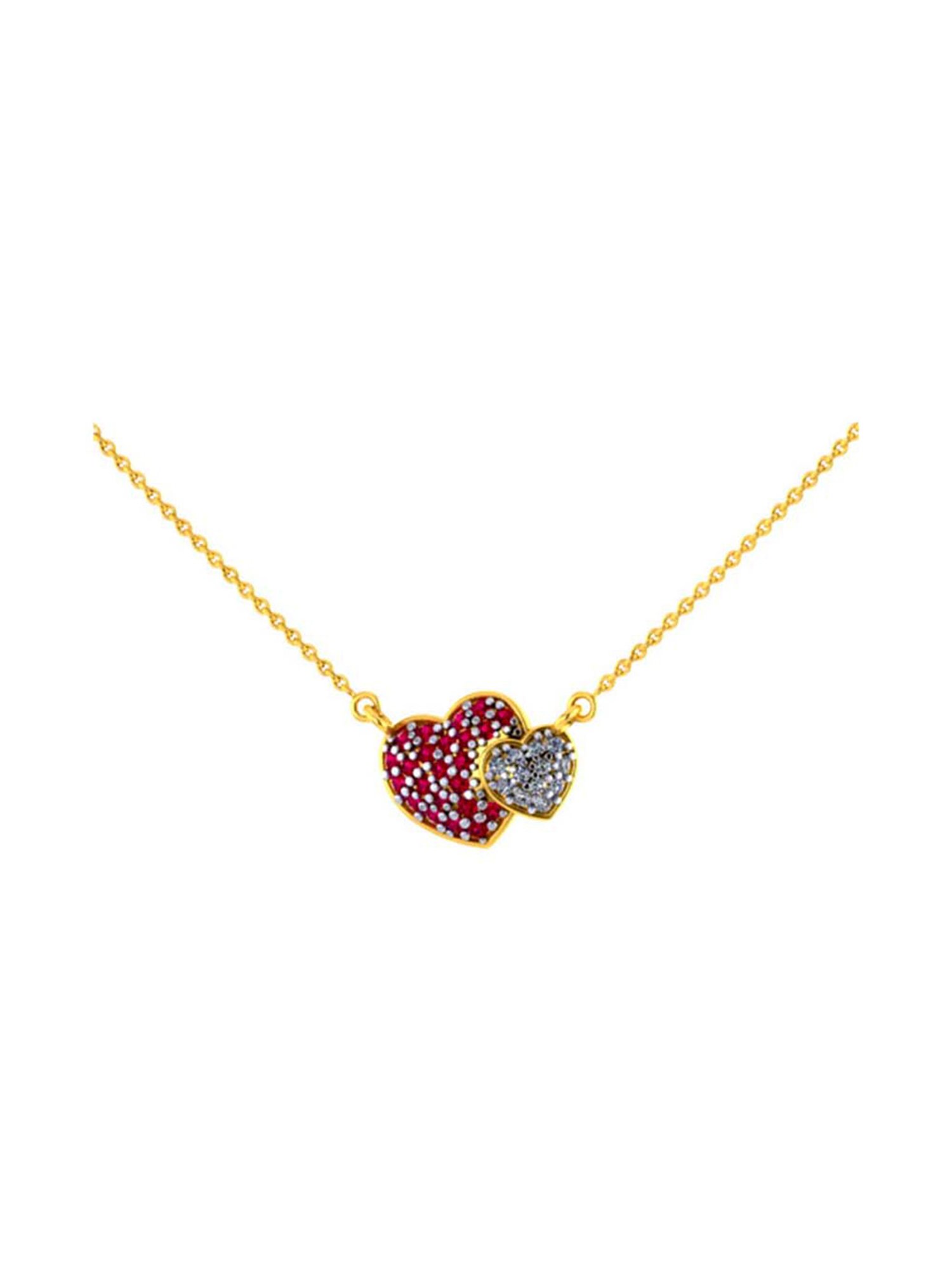 P.C. Chandra Jewellers 18k Heart-shaped Diamond Necklace for Women & Girls
