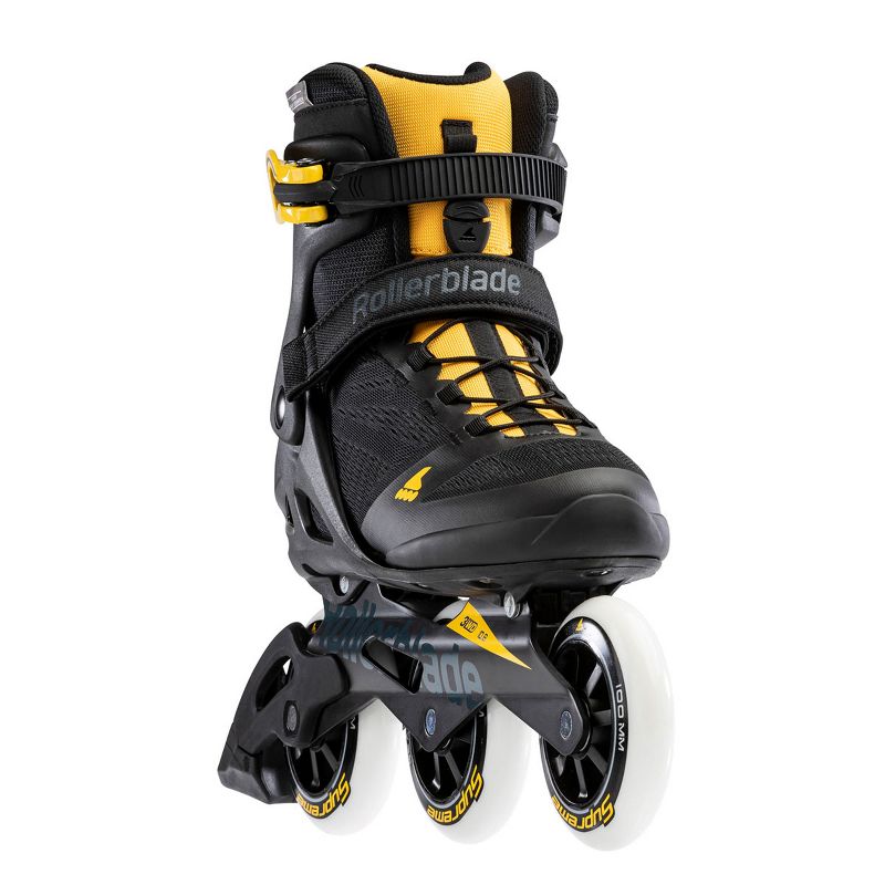 Rollerblade Macroblade 100 3WD Men's Adult Outdoor Fitness Inline Roller Skate Size 12.5, Black and Yellow