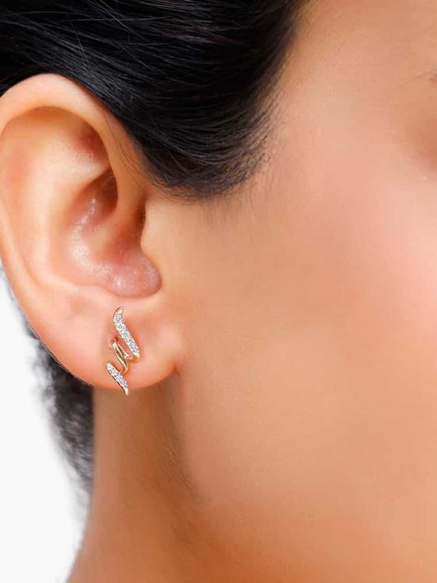 Mia By Tanishq Nature's Finest 14k Gold Dazzling Symmetry Stud Earrings