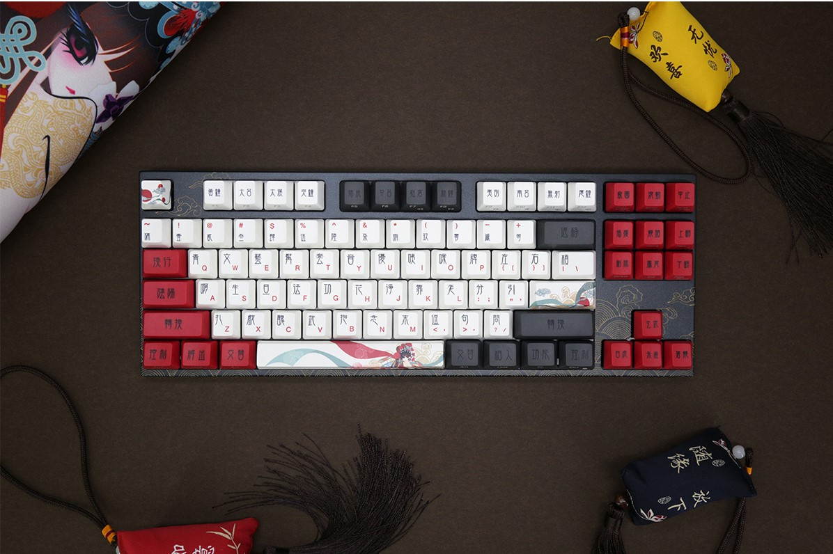 Varmilo VA87M Beijing Opera Mechanical Keyboard Wired Blue Cherry MX Switch Keyboard Adjustable Bracket Ergonomics