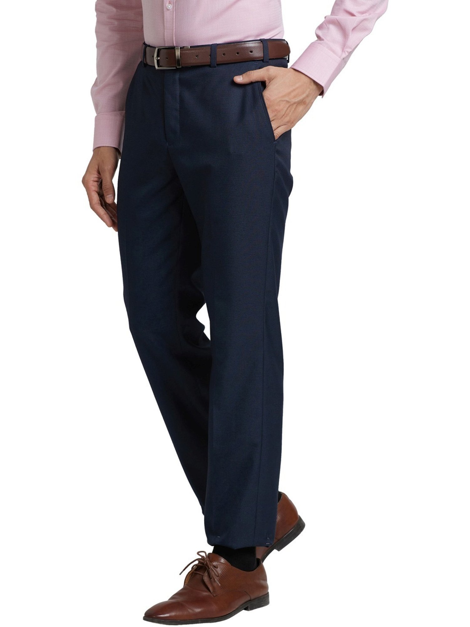 Park Avenue Blue Regular Fit Trousers