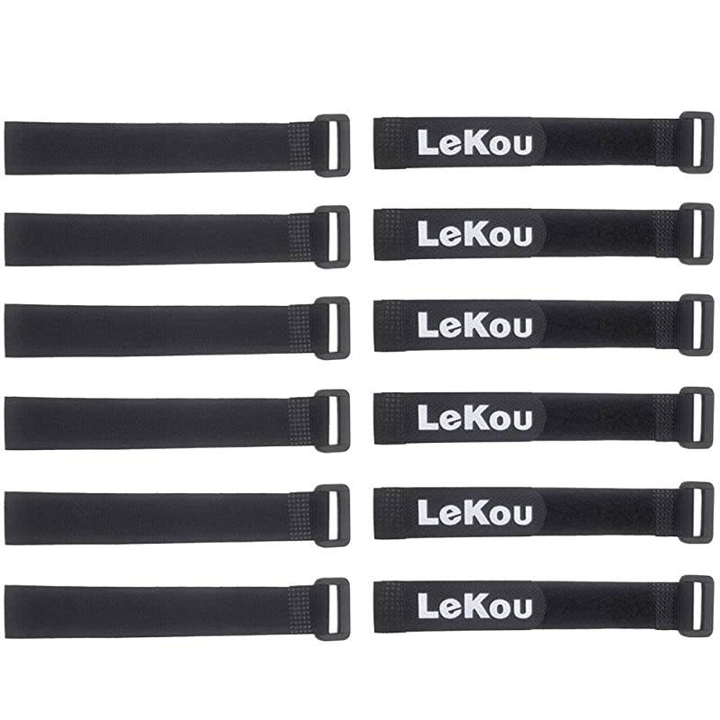 Hook and Loop Straps  Multipurpose Fastening Cable Strap Reusable Securing Strap with 5 Rows Welding Lines1x 1812 Pack Black