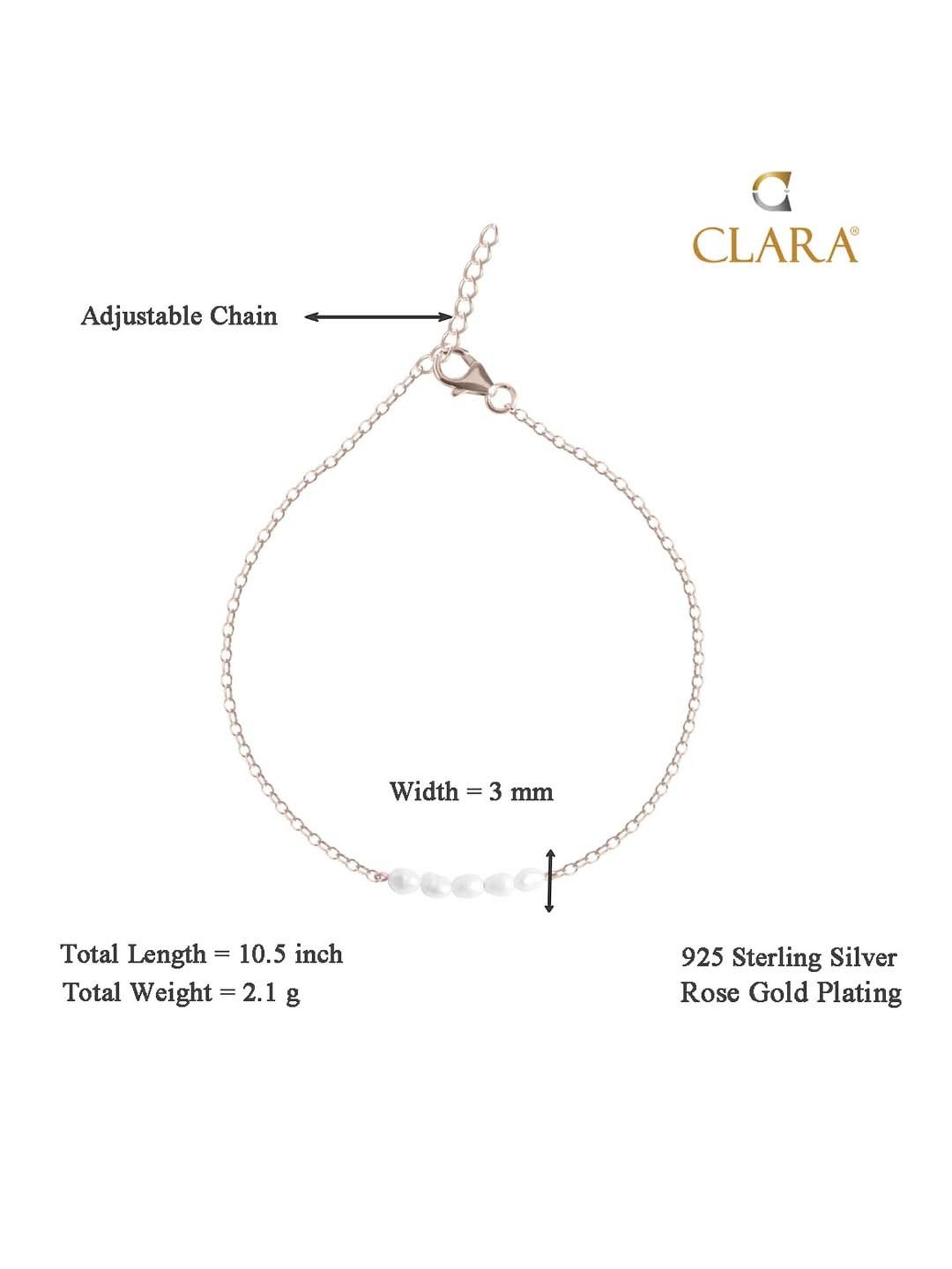 Clara 92.5 Sterling Silver Anklet for Women