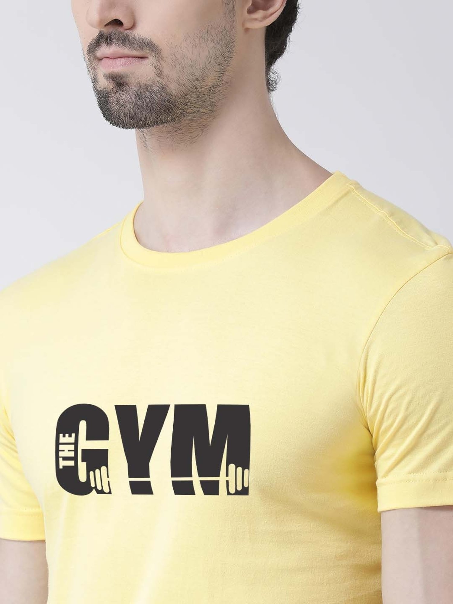 Friskers Yellow Cotton Slim Fit Printed T-Shirt
