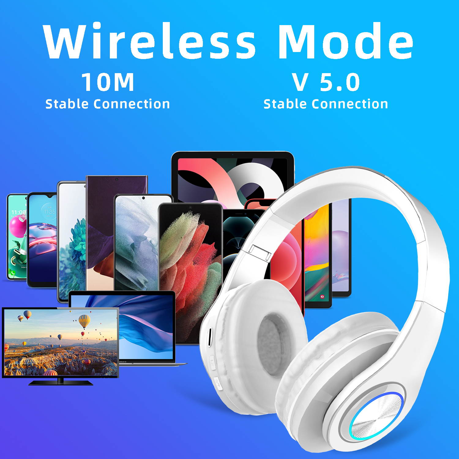 Donwell  For PS5 PS4 Xbox One PC Microphone Wireless Pro Gaming Headset With Mic  Foldable Headphones Wireless Headset Over Ear Noise Reduction Earphone Stereo