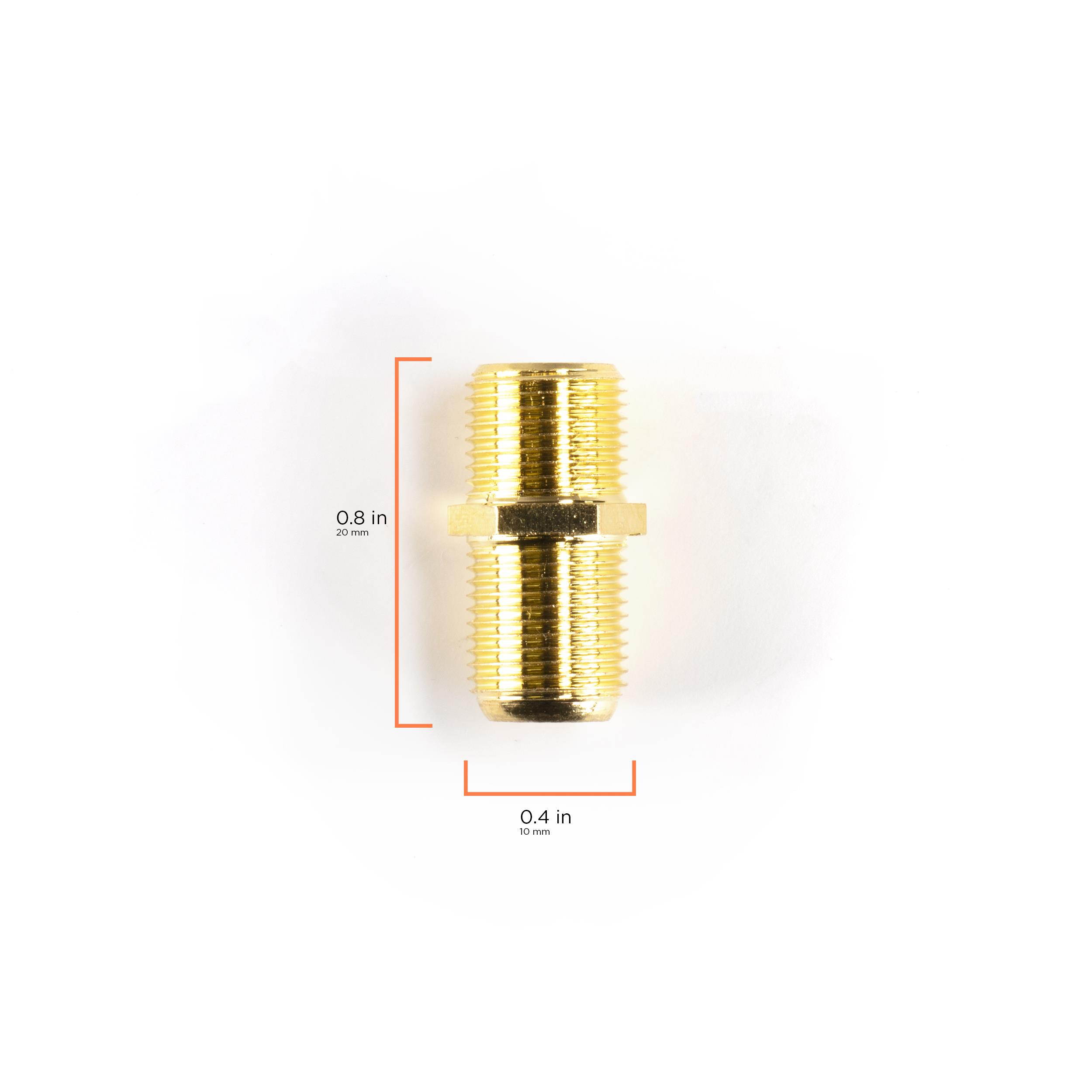 THE CIMPLE CO - Gold Cable Extension Coupler | 100 Pack | Connects Two Coaxial Video Cables, for Coax F81 (female to female) | High Quality 3GHz Satellite, Cable TV, and Cable Internet Rated