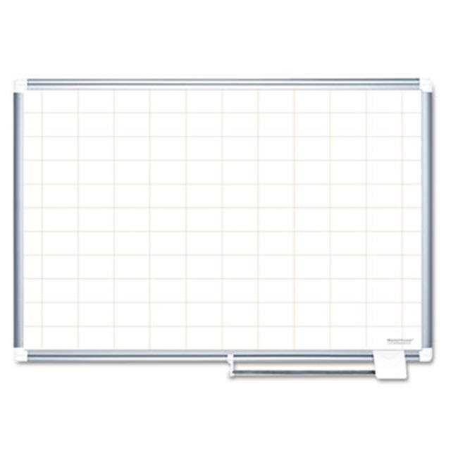 MasterVision MA0593830 Grid Planning Board, 48X36, 2X3 Inch Grid, White/Silver