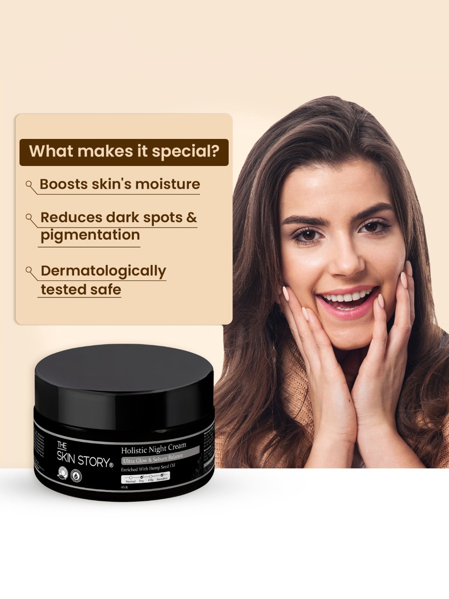 The Skin Story Hemp Seed Oil Holistic Night Cream - 45 gm