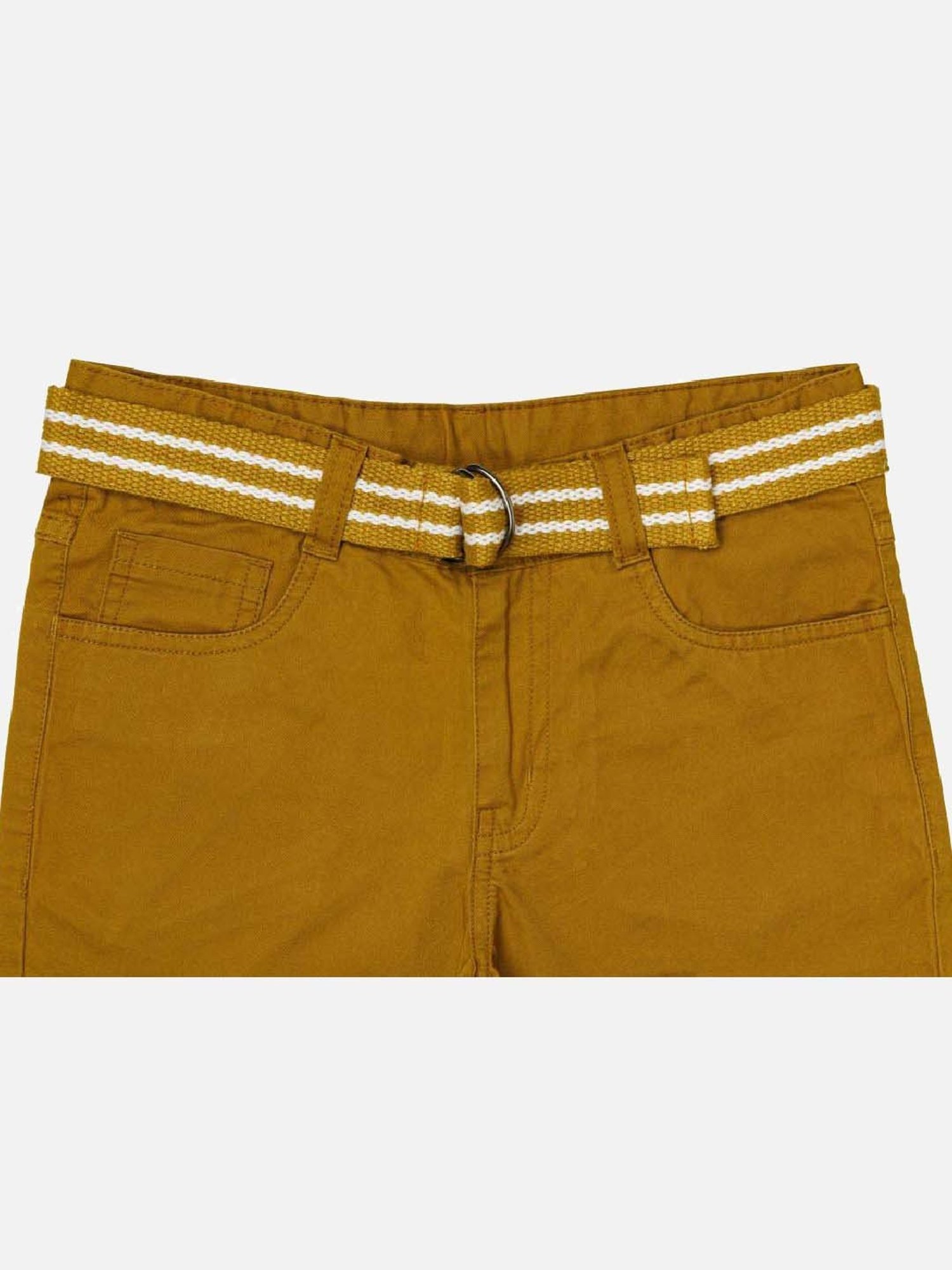 H by Hamleys Kids Mustard Cotton Solid Trouser