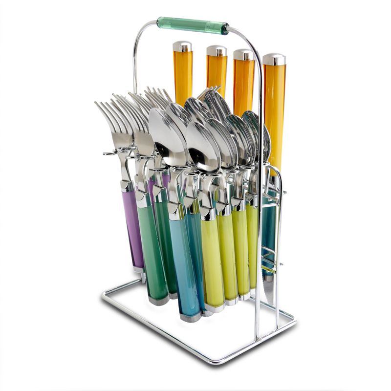 Gibson Home Pastel Extravaganza 20 Piece Stainless Steel Flatware Set
