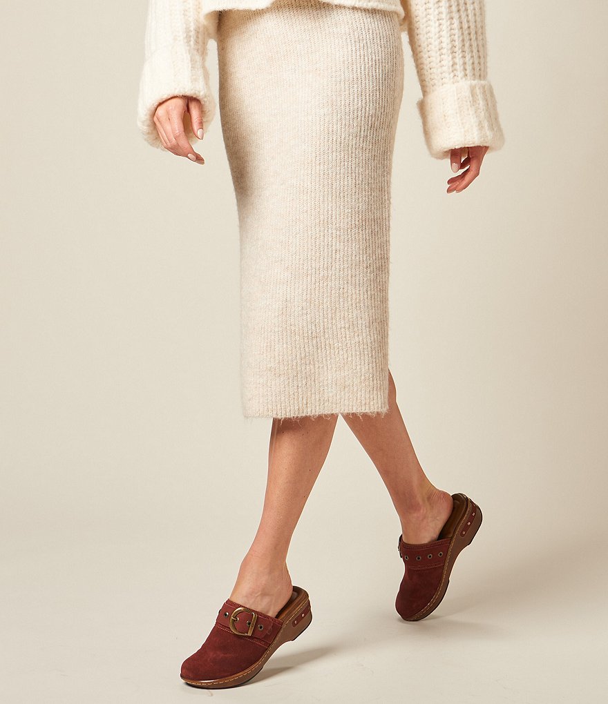 Born Banyan Suede Buckled Strap Suede Leather Clogs