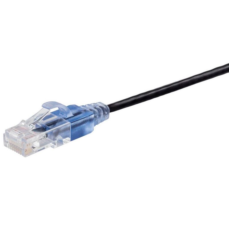Monoprice Cat6A Ethernet Patch Cable - 7 Feet - Black | Network Internet Cord - RJ45, 550Mhz, UTP, Pure Bare Copper Wire, 10G, 30AWG, 5-Pack - SlimRun