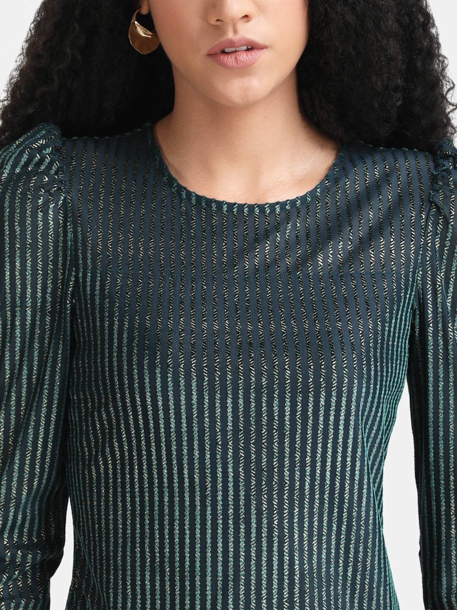 Kazo Green Striped Top