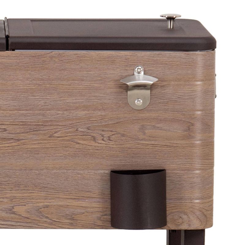 Avelon Resin Outdoor Portable Cooler with Wheels Brown - Sunjoy