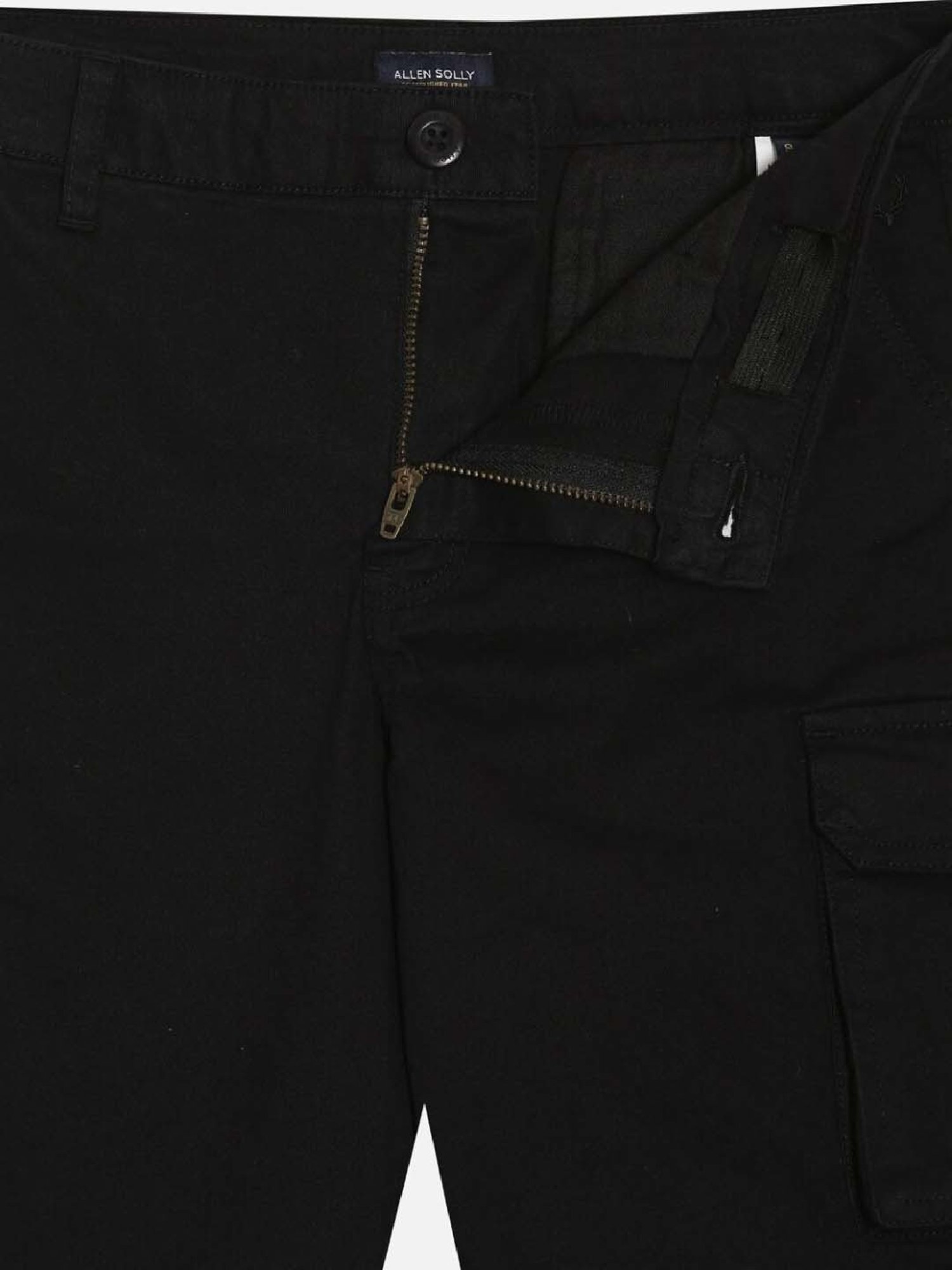 Allen Solly Boys Black Cotton Solid Shorts