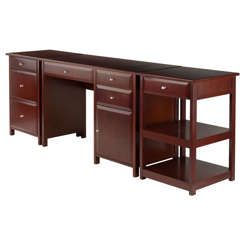 3pc Delta Set Home Office Group Walnut - Winsome