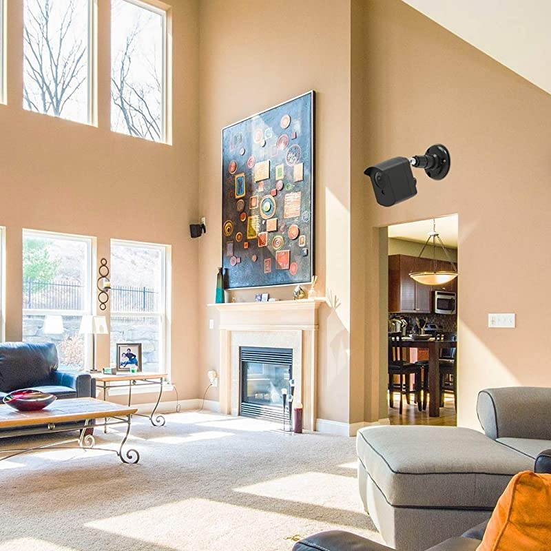 Wall Mount Bracket for Wyze Camera Protective Cover with Security Wall Mount for Wyze Cam V2 V1 and Ismart Spot Camera Indoor Outdoor Use 2 Pack Black