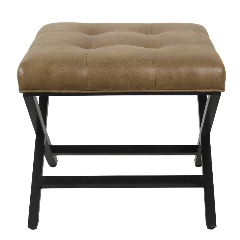 X-Design Bench Faux Leather Brown - HomePop